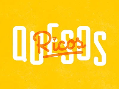 RQ Googie Style cheese food googie googies lettering logo quesos ricos typography