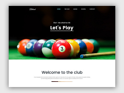 WIP - Billiard Landing page billiard creative landing page