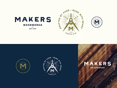 Makers Woodworks new branding branding logo makers wood