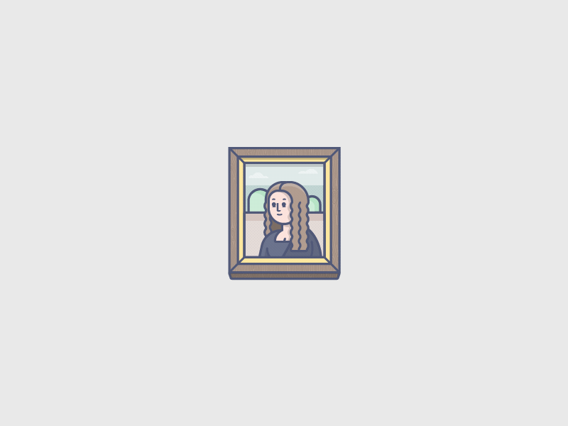 Somebody's watching me... animated gif animation art illustration loop mona lisa painting