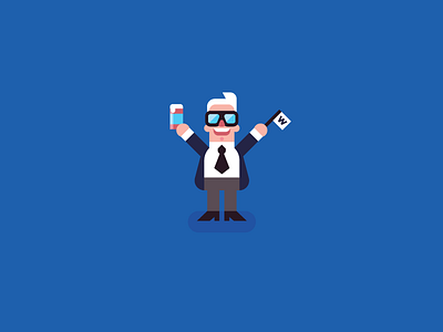 L'il Cubs Announcer. character chicago cubs design flat harry caray vector world series