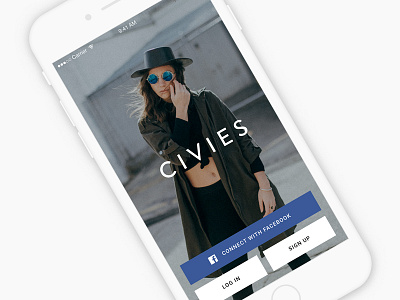 Civies Splash Page app civies concept design iphone log in mockup sign in splash ux xd