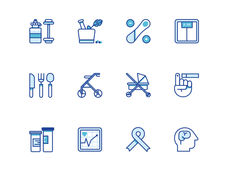 Health interest icons fitness health icons medicine