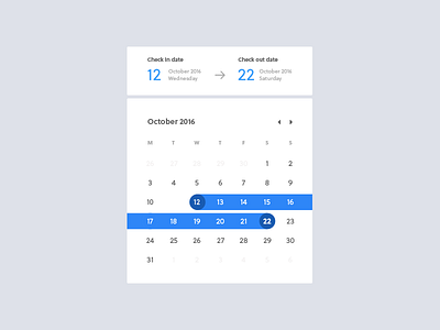 Date Span Picker calendar date modal picker travel ui