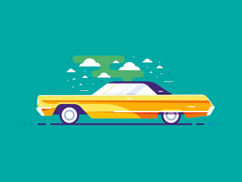 ClassicCar2 art atistic blue cars classic colors flat illustration lowrider slick time vectors
