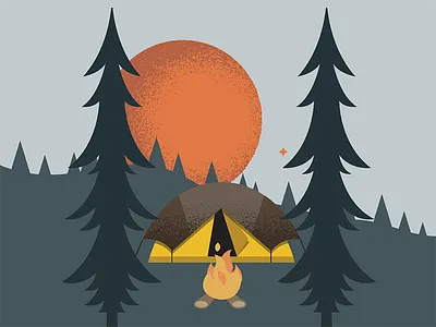 Camping camping forest illustration texture vector woods