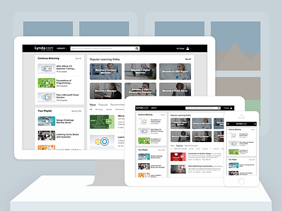 Lynda Member Home application responsive web