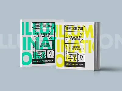 ∆ ILLUMINATION ∆ book giving illustration line logo multiply stroke texture type usa