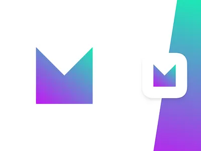 Meme App Icon app clean gradient green icon mark meme purple symbol