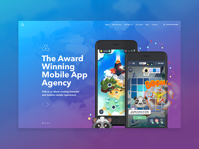 Landing Page Hero Header apps fold games gradient header hero landing slider web