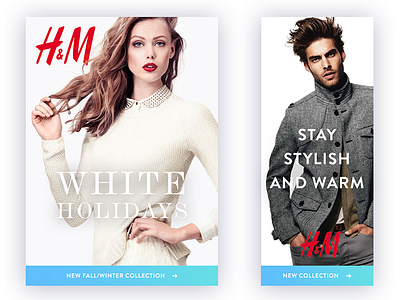 Banners H&M ads advert banner brand fashion ui web design