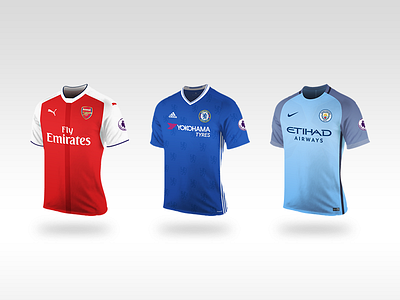 Fantasy Premier League Shirts 2016/17 arsenal chelsea city fantasy illustrator kits league manchester premier shirts vector