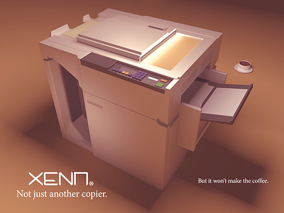 Retro photocopier 1980s 3dillustration advert eighties photocopier retro