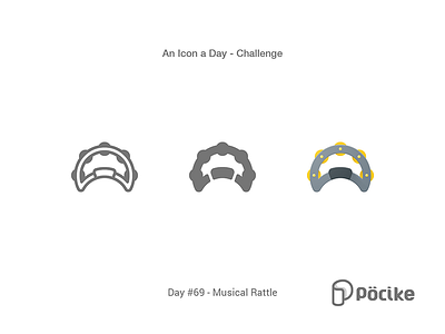 Icon Challenge Day 69 Musical Rattle flat glyph icon instrument line material music rattle solid