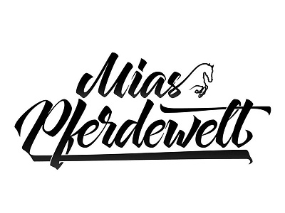 Mias Pferdewelt brush brushpen calligraphy fight lettering logo logotype t shirt
