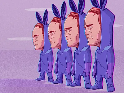 Purple Bunny Army bunny illustration ledo