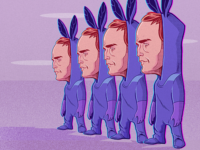 Purple Bunny Army bunny illustration ledo