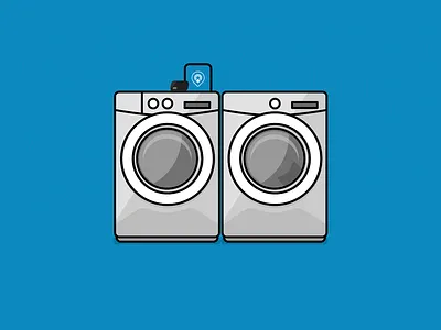 Washer Dryer Combo on the Physical Web beacon beacons bkon blue dryer illustration physical web washer