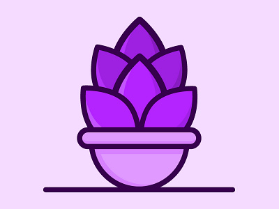 Potted Plant. 2d ai flower illustration illustrator lineart nature outline plant pot shadow vector