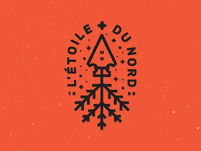 Du Nord arrow icon mn monoline north northstar spruce symbol texture tree vector