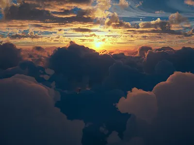 Testing Terragen 4 3d atmosphere cgi clouds cloudscape lighting photorealism sky sunset terragen