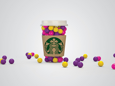 Starbucks 3d illustration psd