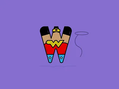 W is for Wonder Woman comics dc comics vector woman wonder woman