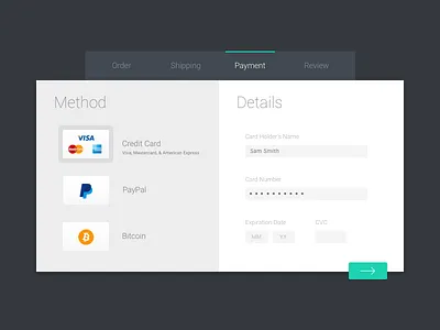 Credit Card Checkout dailyui
