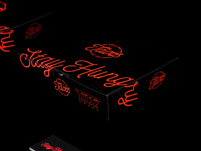 Fluorescent ink packaging for Grill Bar artware artware.gr black brand identity branding dark fluorescent glow neon packaging pantone paper bag