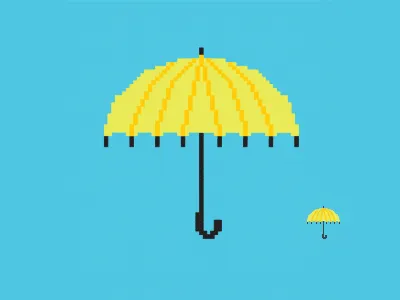 The Yellow Umbrella bitmap brazil chile how i met your mother illustration paráguas pedro moura pixel pixel art retro umbrella vintage