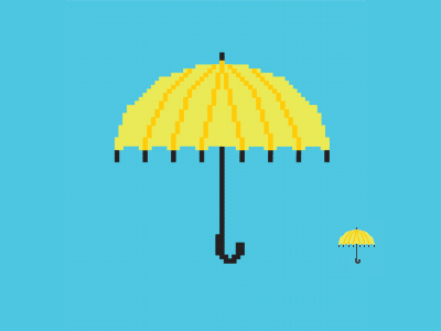 The Yellow Umbrella bitmap brazil chile how i met your mother illustration paráguas pedro moura pixel pixel art retro umbrella vintage