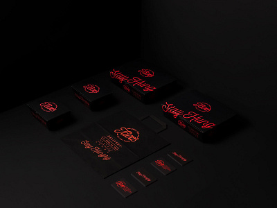 Fluorescent ink packaging for Grill Bar artware brand identity branding dark fluorescent glow glowing neon packaging pantone paper bag snackbar