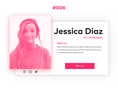 User Profile #006 006 chelinge dailyui profile