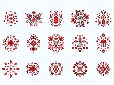 christmas clusters christmas snowflakes vector