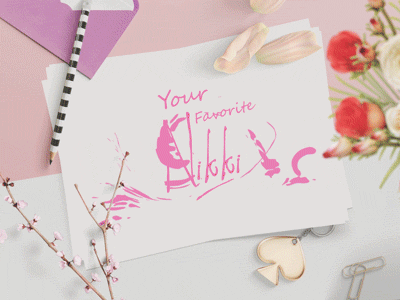 "Your Favorite Nikki" Logo Animation animation branding earth gif grey intro liquid logo motion graphic pink planet