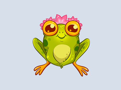 Frog animal color frog illustration sticker vector