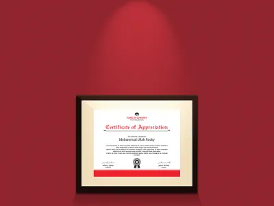 Certificate Template certificate corporate decorative diploma elegant excellence frame graduation modern paper certificate red simple certificate