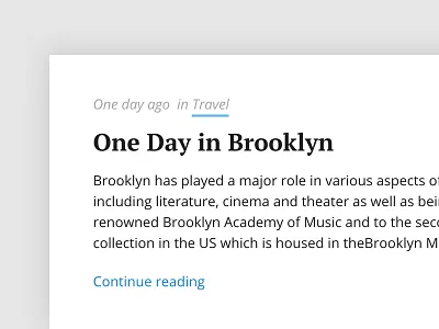 Post Meta blog heading minimal typography wordpress