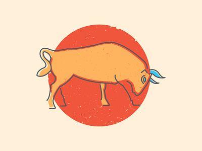 Toro bull icons illustrator lines spain