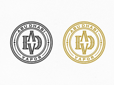 Abu Dhabi Vapor brand calligraphy details font graphic hand lettering high details logo monogram typography vector vintage
