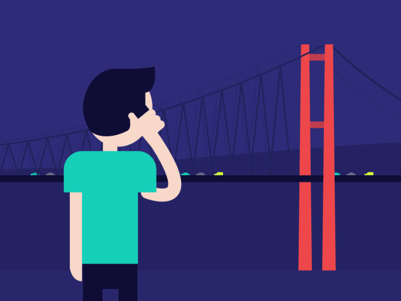 Voice Onboarding Animations animation bosphorus bridge call camera cars illustration istanbul loop phone photo turkey