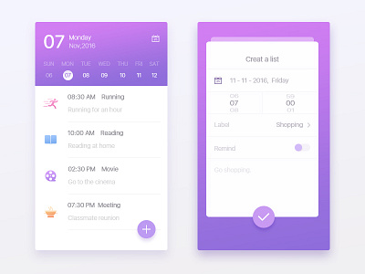 UI100day 003 - Task List dribbble list task