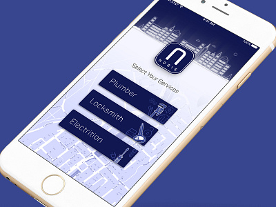 Nobis app ui car creative electrition flat design gps locksmith map material design minimal design plumber uber