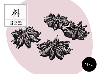 Maojiang Star Anise badge branding design graphic icon illustration logo print sketch star anise