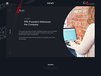 PRI. News. black minimal pills site ui ux web design