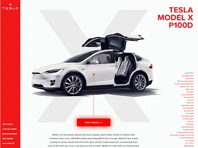 MODEL X electric car model x p100d tesla ui