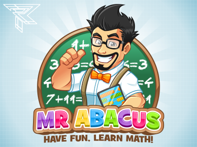 Mr. Abacus cartoon logo rockdoodle vector web