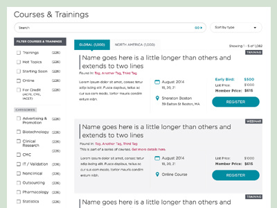 Event Listing Landing Page event listing jodi mossie registration responsive streamlined usability
