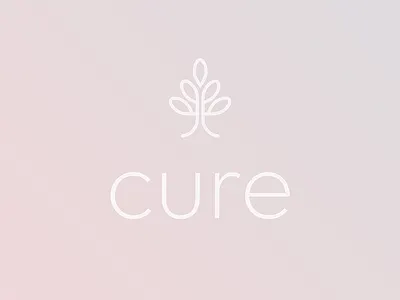 Cure flower growth health logo mark nature type