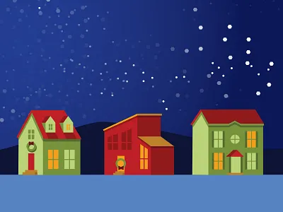 Holiday Homes christmas holiday homes house snow stars wreath